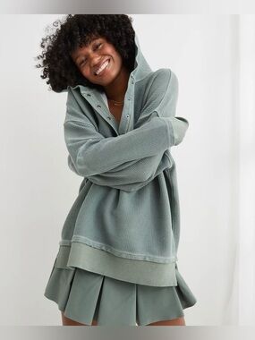 aerie Sage Green Cowl-Neck Sweater